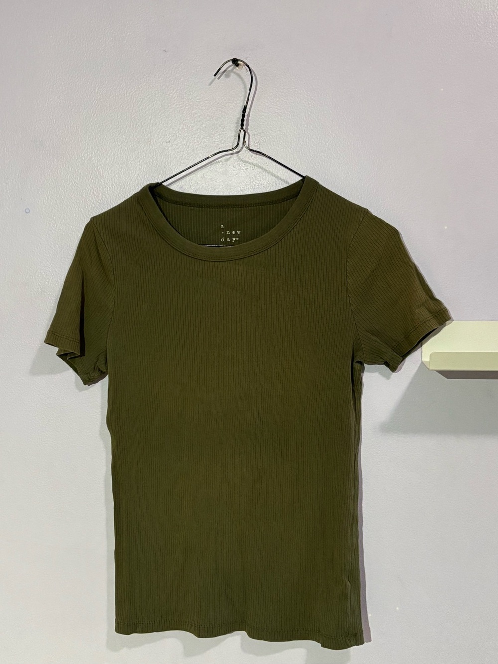 a new day Olive Green Ribbed Short Sleeve Tee